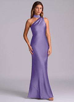 Azazie Seona Bridesmaid Dresses Tahiti Mermaid One Shoulder Stretch Satin Dress image3