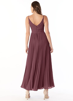 Azazie Raychelle Bridesmaid Dresses Sangria A-Line V-Neck Chiffon Dress image5