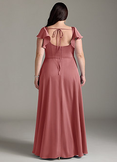 Azazie Bondi Bridesmaid Dresses Antique Rose A-Line Bow Stretch Satin Dress image8