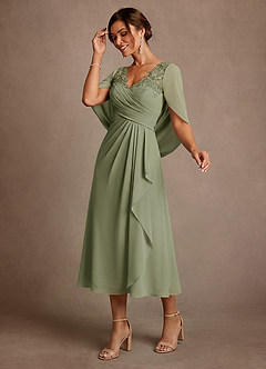 Azazie Forums Mère de la mariée Robes Robe Trapèze en Dentelle Pistache image3