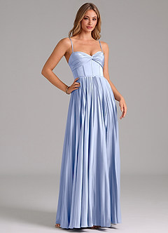 Azazie Tyla Brautjungfernkleider A-Linie Herzausschnitt Stretch-Satin Kleid Eis image3