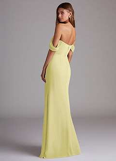 Azazie Saige Bridesmaid Dresses Lemon Sorbet A-Line Off the Shoulder Chiffon Convertible Dress image8