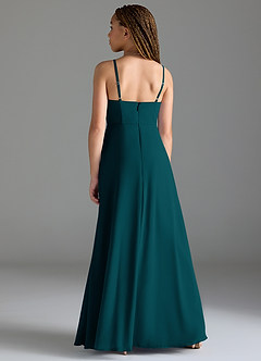 Azazie Moira Junior Pine A-Line with Pockets Chiffon Dress image5