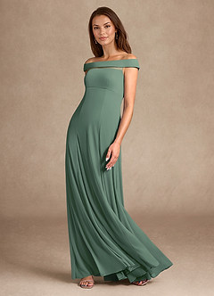 Azazie Ewa Mère de la mariée Robes Robe Trapèze en Maille Épaule décolletée Eucalyptus image6