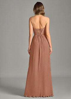 Azazie Becka Jurken voor bruidsmeisjes Jurk van Chiffon met A-Lijn Strapless Bronzeertint image2