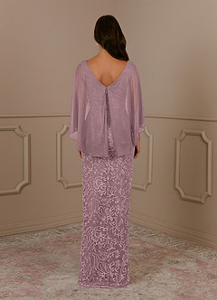 Azazie Collins Mother of the Bride Dresses Dusty Rose Sheath Lace Dress image4