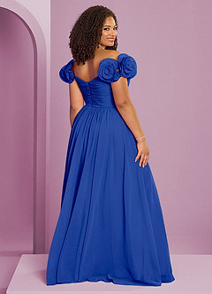 Barbie ♥ Azazie Jurken voor bruidsmeisjes Converteerbaar Jurk van Chiffon met A-Lijn Off the Shoulder Koningsblauw image10