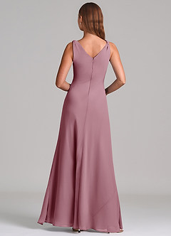 Azazie Nerine Bridesmaid Dresses Vintage Mauve A-Line Pleated Chiffon Dress image5