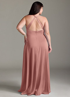 Azazie Davis Bridesmaid Dresses Rosette A-Line Pleated Stretch Satin Dress image8