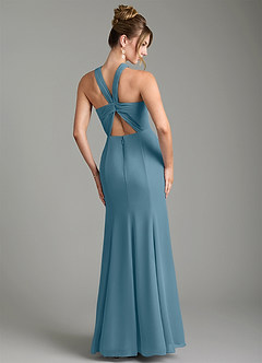 Azazie Rue Bridesmaid Dresses Bermuda A-Line Halter Chiffon Dress image2