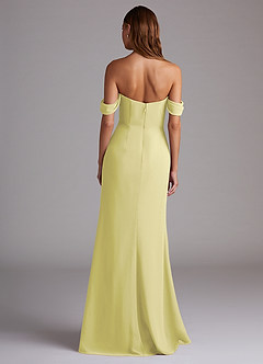 Azazie Saige Bridesmaid Dresses Lemon Sorbet A-Line Off the Shoulder Chiffon Convertible Dress image7