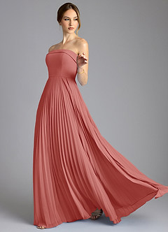 Azazie Mariana Bridesmaid Dresses Antique Rose A-Line Strapless Chiffon Dress image4