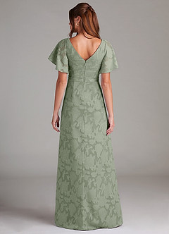Azazie Ambrosia Bridesmaid Dresses Agave A-Line Pleated Floral Burnout Dress image7