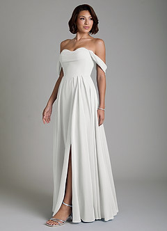 Azazie Loisa Bridesmaid Dresses White A-Line Corset Chiffon Convertible Dress image7