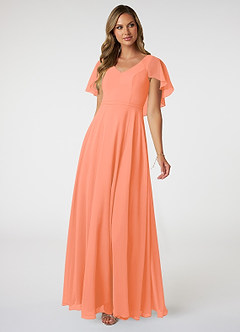Azazie Jamie Bridesmaid Dresses Sunset A-Line Chiffon Dress image1