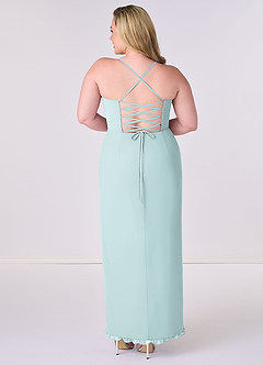 Barbie ♥ Azazie Bridesmaid Dresses Mist Sheath Corset Chiffon Dress image7