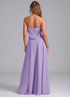 Azazie Almina Robes de demoiselle d'honneur Robe Trapèze Convertible en Mousseline de soie Épaule décolletée Lilas image7