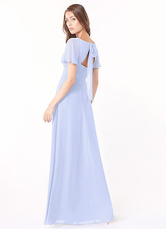 Azazie Kimber Bridesmaid Dresses Lavender A-Line Flounce Sleeve Chiffon Dress image4