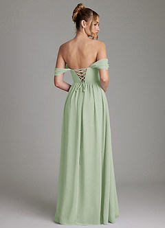 Azazie Caterina Bridesmaid Dresses Dusty Sage A-Line Corset Chiffon Dress image10