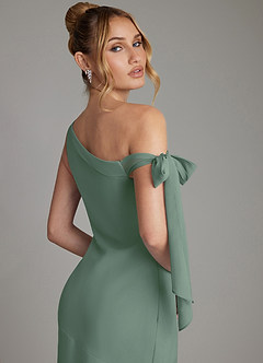 Azazie Aylin 신부 들러리 드레스 쉬스 오프 더 숄더 쉬폰 바닥 길이 드레스 image7