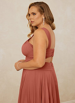 Christian Siriano Bridal for Azazie 1009 Bridesmaid Dresses Clay A-Line Pleated Chiffon Dress image10