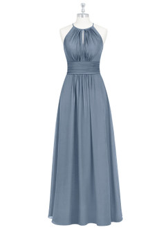 Azazie Bonnie Bridesmaid Dresses A-Line Keyhole Ruched Chiffon Floor-Length Dress image6