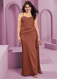 Barbie ♥ Azazie Bridesmaid Dresses Auburn Sheath Strapless Stretch Satin Convertible Dress image11