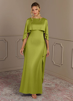 Azazie Eli Mère de la mariée Robes Robe Fourreau en Satin extensible Col de bateau Citronnelle image4