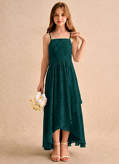 Azazie Twilight Girls Formal Flower Girl Klänningar Klänning A-linje i Blommig Utbrändhet Plisserad image5