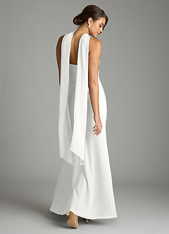 Azazie Saylor Bridesmaid Dresses White Mermaid Strapless Chiffon Dress image9