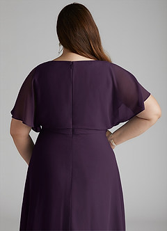Azazie Aaliyah Modest Bridesmaid Dresses A-Line Scoop Pleated Chiffon Floor-Length Dress image19