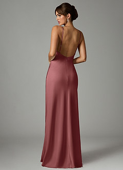 Azazie Stefania Vestidos de madrinha de casamento Vestido Ametista de Cetim elástico de Linha A image2