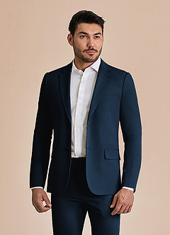 front William Navy Blue Comfort Blend  Suit Jacket