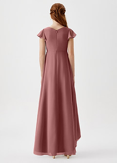 Azazie Breanne Junior Vestido de Rosa Del Desierto de Gasa de Corte En A image5