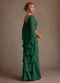 Azazie Arabinda 신부의 어머니 드레스 쉬스 셔링 쉬폰 플로어 길이 드레스 image2