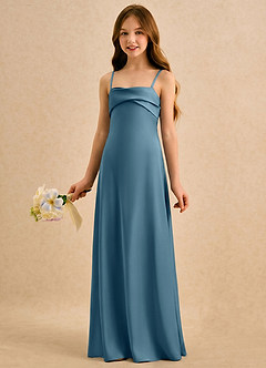 Azazie Mirabella Girls Formal Flower Girl Dresses Bermuda Sheath Sweetheart Neckline Stretch Satin Dress image2