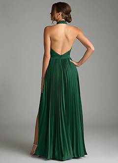 Azazie Zienna 신부 들러리 드레스 A라인 주름진 스트레치 새틴 바닥 길이 드레스 image2