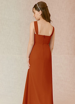 Azazie Denice Junior Paprika A-Line Chiffon Dress image7