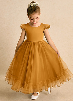 Azazie Phebs vestidos de niña de las flores Vestido de Caramelo de Tul de Corte En A image7