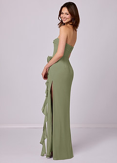 Barbie ♥ Azazie Bridesmaid Dresses Pistachio Sheath Strapless Chiffon Convertible Dress image4