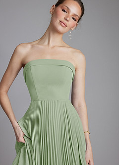 Azazie Mariana Bridesmaid Dresses Dusty Sage A-Line Strapless Chiffon Dress image3