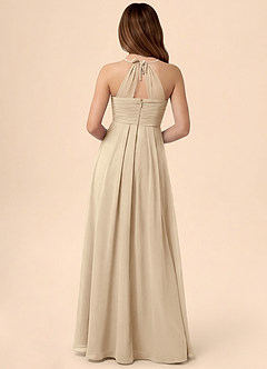 Azazie Ginny Junior Linia A Pofałdowany Szyfon Długość podłogi Młodsza druhna Sukienka image4