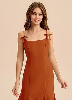 Azazie Evey Junior Paprika Mermaid Pleated Chiffon Dress image6