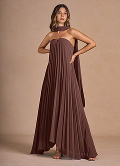 Nahla Mocha Coco Allover Pleated Maxi Dress image4