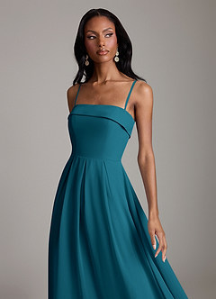 Azazie Lucienne Bridesmaid Dresses Ink Blue A-Line Strapless Chiffon Convertible Dress image3