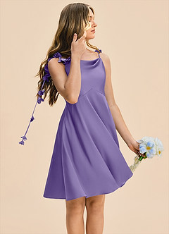 Azazie Priya Junior Tahiti A-Line Stretch Satin Dress image6