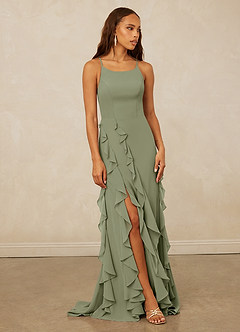 Christian Siriano Bridal for Azazie 1006 Bridesmaid Dresses Pistachio Mermaid Ruched Chiffon Dress image1