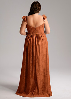 Azazie Denisse Suknie dla druhen Linia A Marszczony Kwiatowe wypalenie Do ziemi Sukienka image8