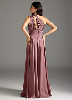 Azazie Charlize Bridesmaid Dresses Vintage Mauve A-Line One Shoulder Stretch Satin Dress image6