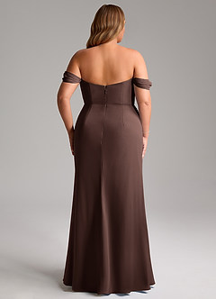 Azazie Saige Vestidos de damas de honor Vestido de Ganache de Gasa de Corte en A Convertible con Vestidos sin tirantes image15